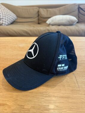 Mercedes-Benz Black Logo Mesh Back Trucker Cap